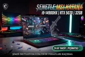 MSI Katana 17 HX i9-14900HX RTX 5070 Gaming Laptop Görünümü